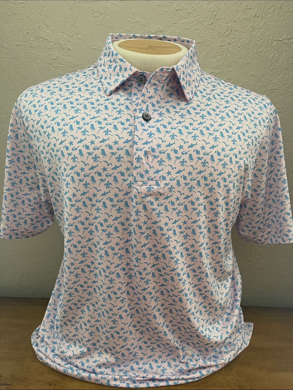 FootJoy Pink Polo with Beach Motif